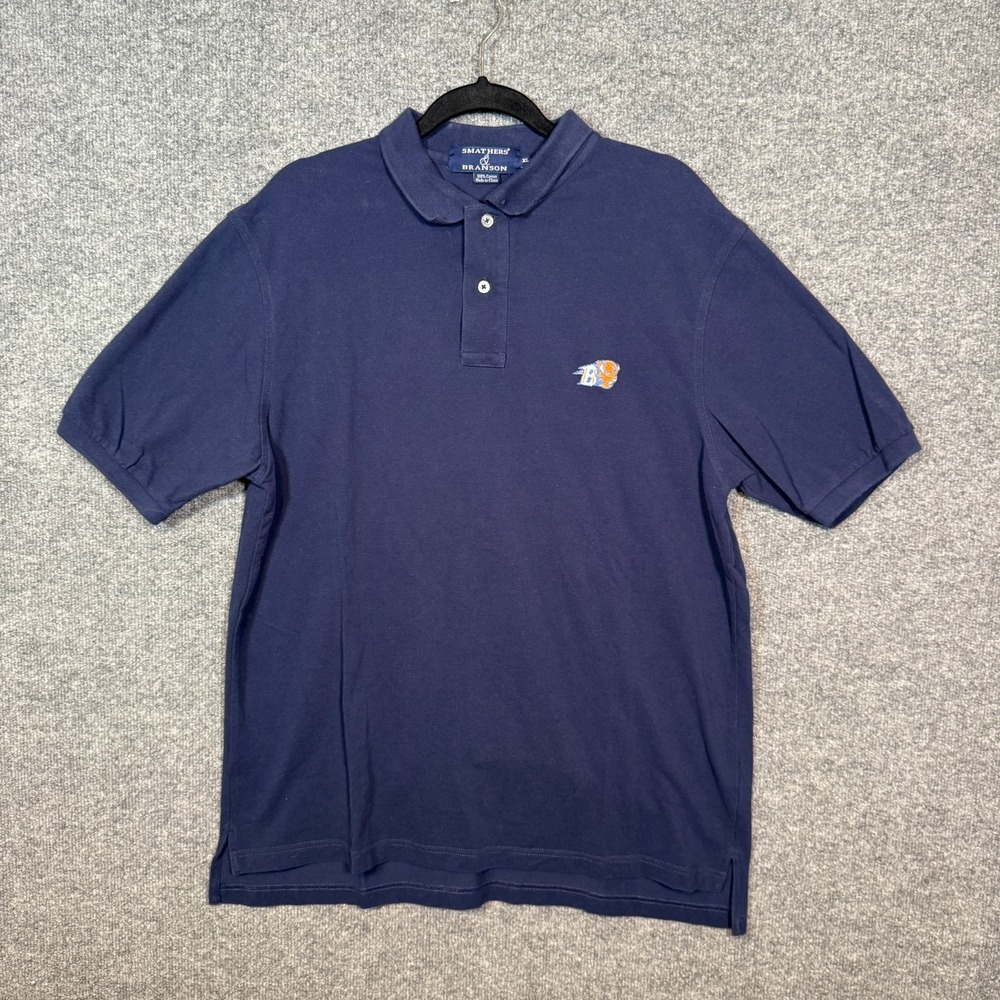 Smathers‎ & Branson Shirt Mens XL Blue Nantucket Needlepoint Navy Vintage